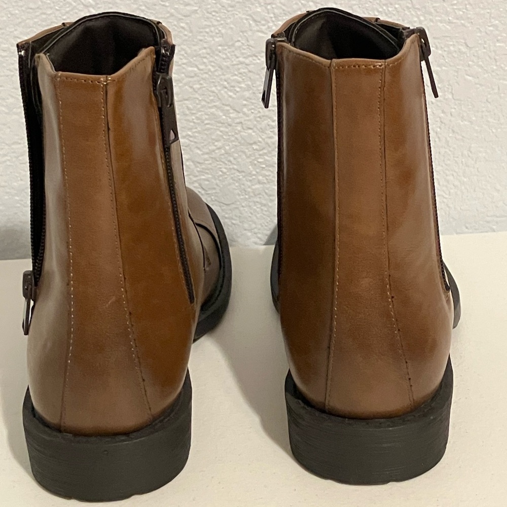 NWOT Kenneth Cole Reaction Tan Leather Boots Size 7 Men - Picture 4 of 7
